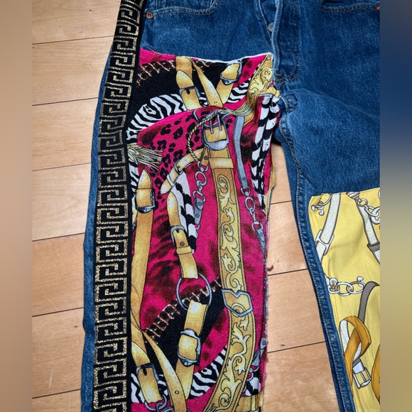 Vintage Levi 501 custom embroidered jeans - Picture 3 of 7